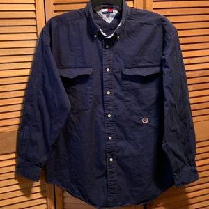 Vintage Tommy Hilfiger Navy Blue Buttoned Up Shirt